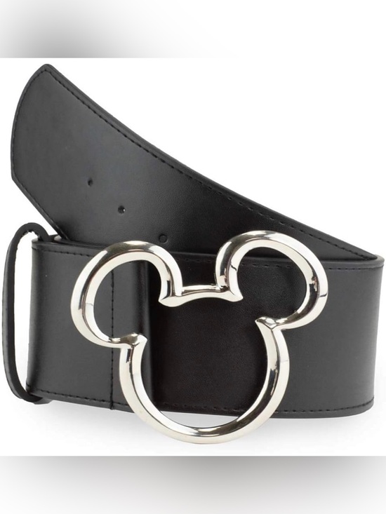 Disney Accessories - NWT Disney Black Wide Buckle‎ Down Belt With Mickey Mouse Buckle -- L